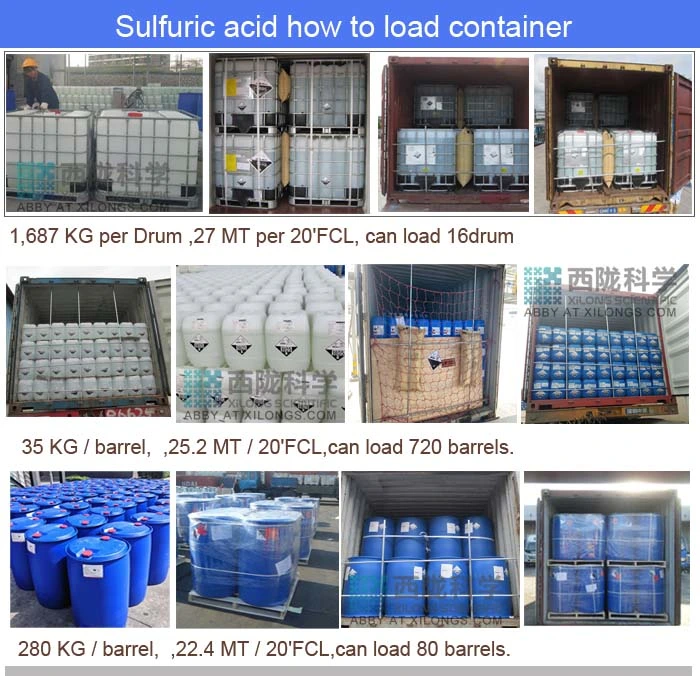 Competitive Price for Industry Grade Chemical CAS 7664-9 3-9 Class 8 Un1830 Acid Sulfuric